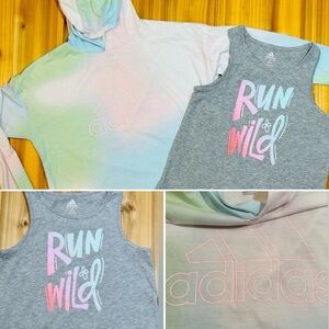 Set of 2 Adidas Girls Medium (10/12) Hoodie and Tank Top - Tie Dye Hoodie